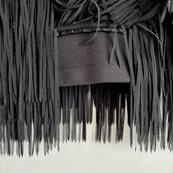 J. Crew Black Fringe Hem Tank Top Fitted Size XXS - Picture 7 of 11